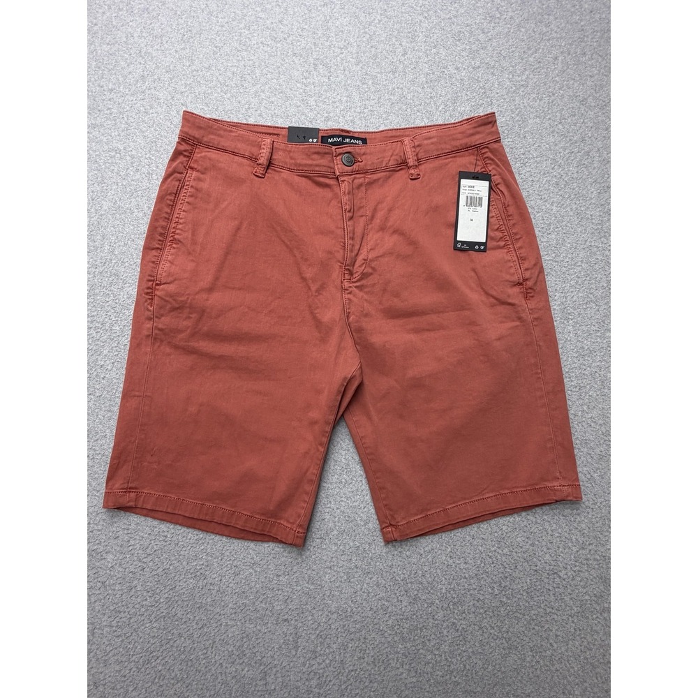 Mavi Mike Chino Shorts Mens 36 Marsala Red Stretch Cotton Casual Summer